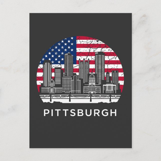 Carte Postale Drapeau de la ville de Pittsburgh Pennsylvanie (Devant)