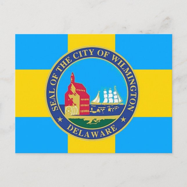 Carte Postale Drapeau de la ville de Wilmington, Delaware (Devant)