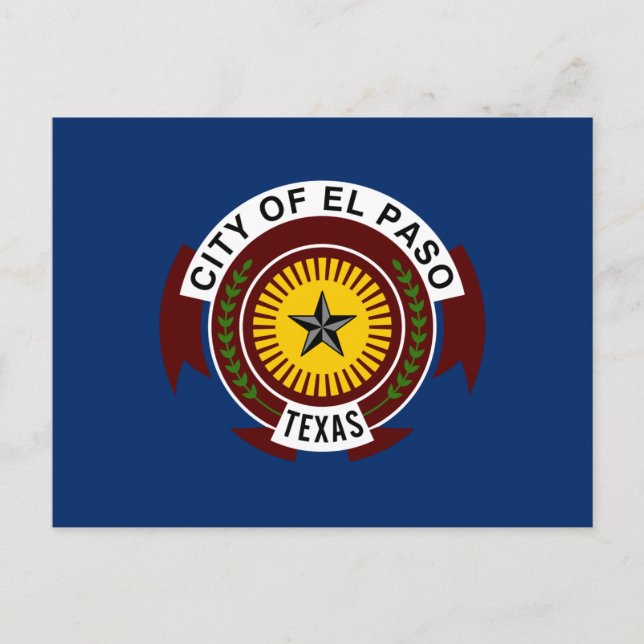 Carte Postale Drapeau de la ville d'El Paso (Texas) (Devant)