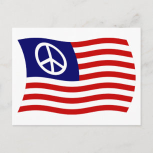 Carte Postale Drapeau de l'affiche du signe de la paix américain