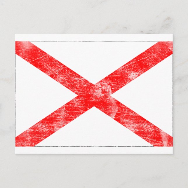 Carte Postale Drapeau de l'Alabama (en détresse) (Devant)