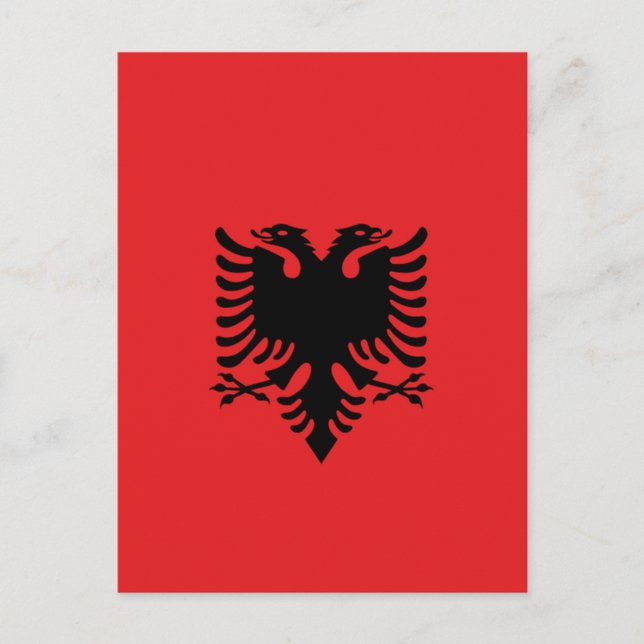 Carte Postale Drapeau de l'Albanie (Devant)