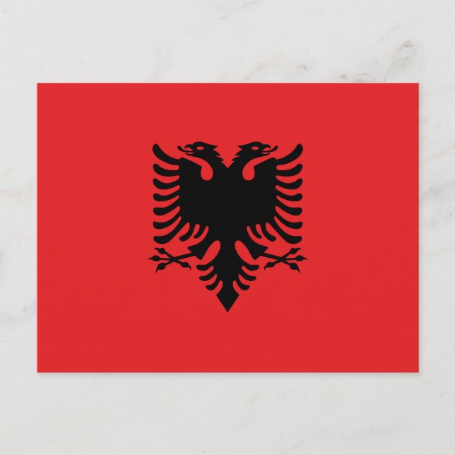 Carte Postale Drapeau de l'Albanie (Devant)