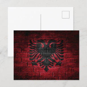 Carte Postale drapeau de l'Albanie mur