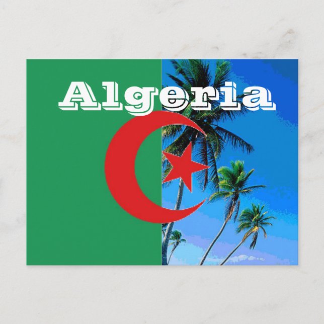 Carte Postale Drapeau de l'Algérie (Devant)