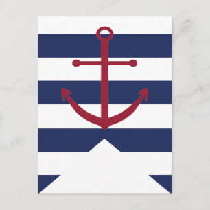 Carte Postale Drapeau de l'Ancre du Baby shower nautique