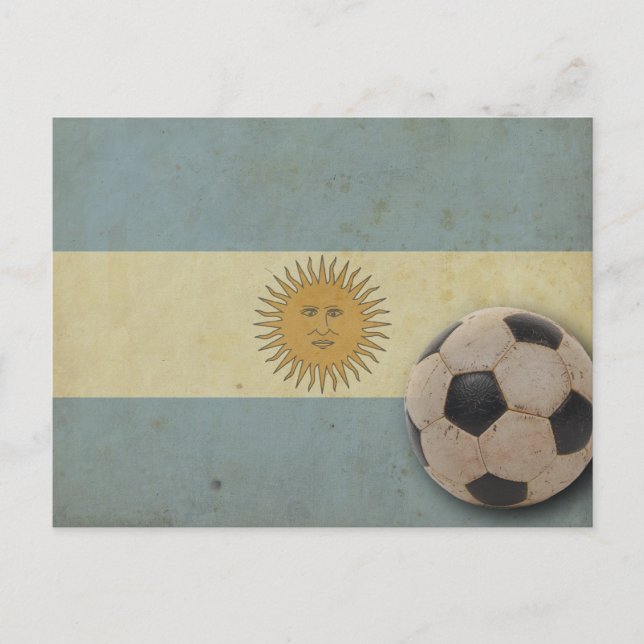 Carte Postale Drapeau de l'Argentine vintage (Devant)
