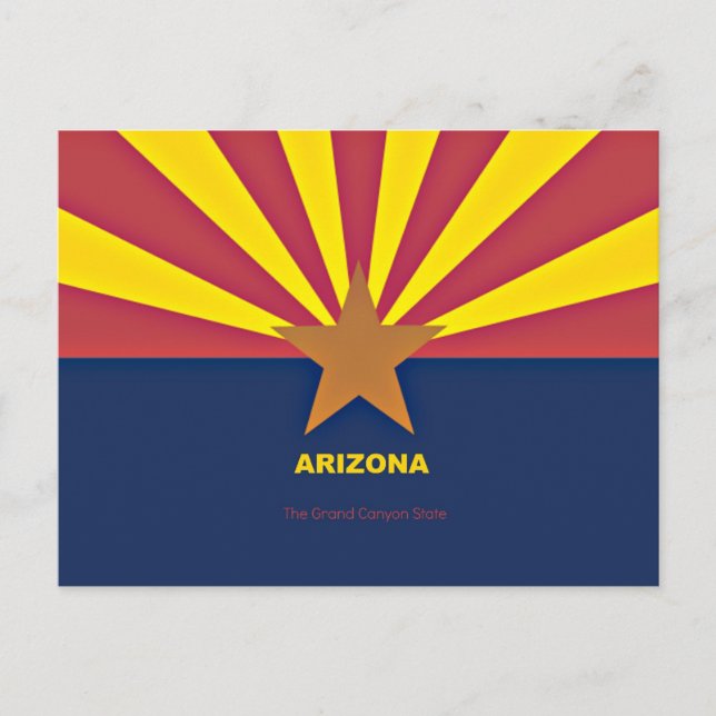 Carte Postale Drapeau de l'Arizona avec slogan (Devant)