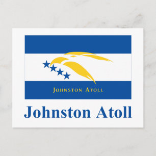 Carte Postale Drapeau de l'atoll de Johnston avec nom