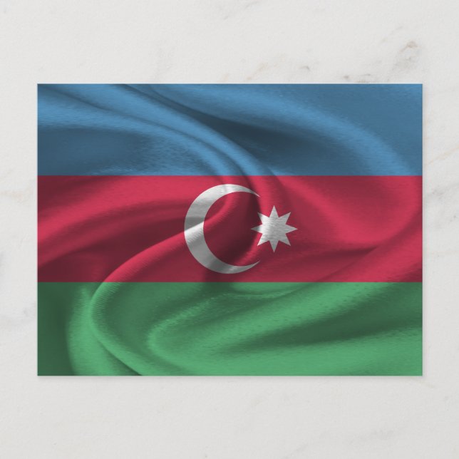 Carte Postale Drapeau de l'Azerbaïdjan (Devant)
