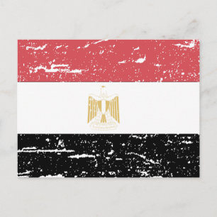 Carte Postale Drapeau de l'Égypte vintage