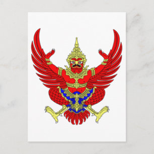 CARTE POSTALE DRAPEAU DE L'EMBLÉMATIQUE THAÏLANDE