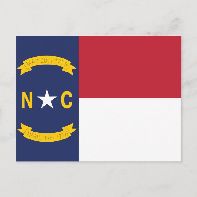 Carte Postale Drapeau de l'État de Caroline du Nord Old North (Devant)