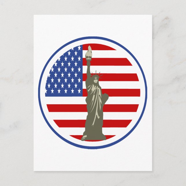 Carte Postale Drapeau de l'état de liberté aux États-Unis (Devant)