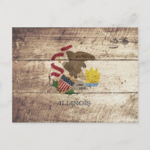 Carte Postale Drapeau de l'État de l'Illinois sur le vieux grain