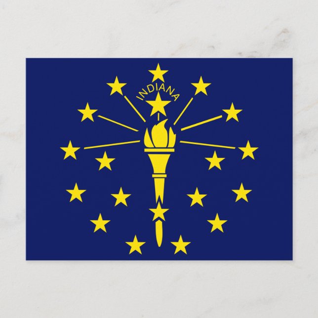 Carte Postale Drapeau de l'état de l'Indiana de Blue & Gold Torc (Devant)