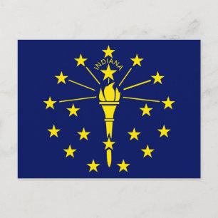 Carte Postale Drapeau de l'état de l'Indiana de Blue & Gold Torc
