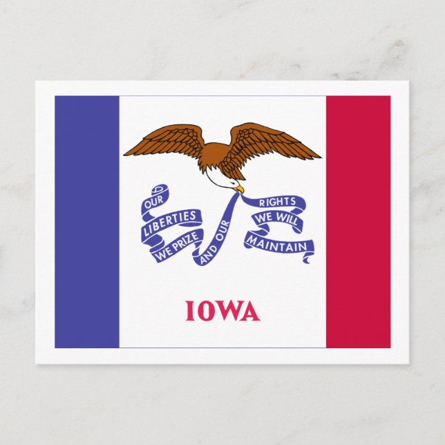 Carte Postale Drapeau de l'État de l'Iowa (Devant)