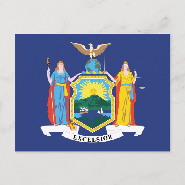 Carte Postale Drapeau de l'État de New York Empire State Liberté (Devant)