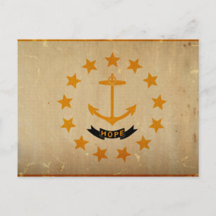 Carte Postale Drapeau de l'État de Rhode Island VINTAGE