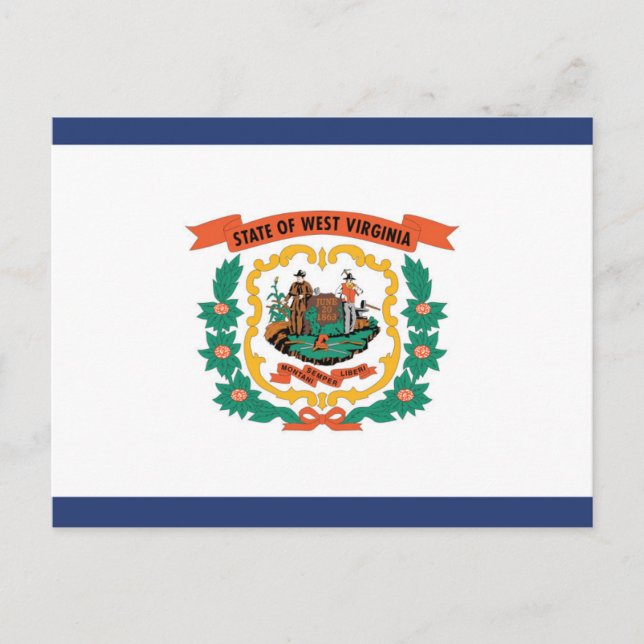 Carte Postale Drapeau de l'État de Virginie-Occidentale, États-U (Devant)