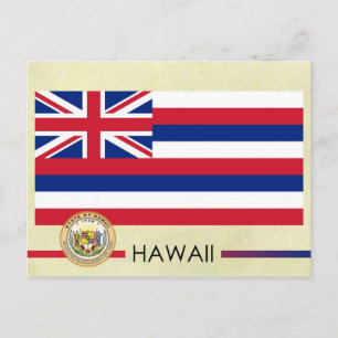 Carte Postale Drapeau de l'État d'Hawaï et phoque