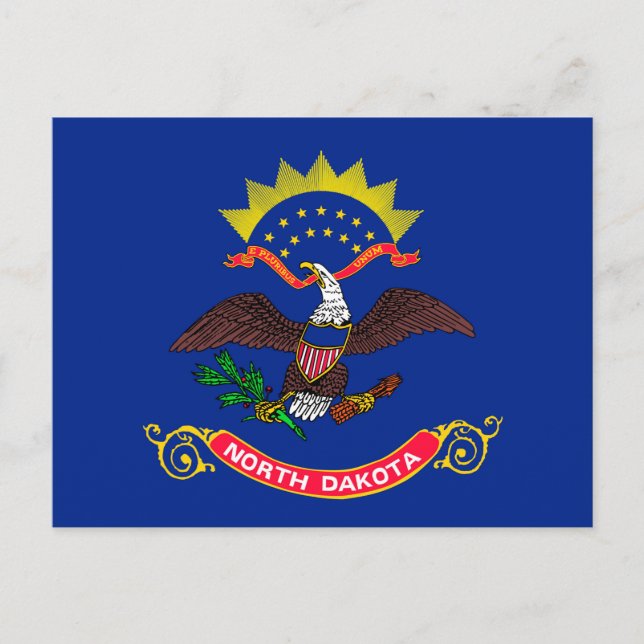 Carte Postale Drapeau de l'État du Dakota du Nord (Devant)