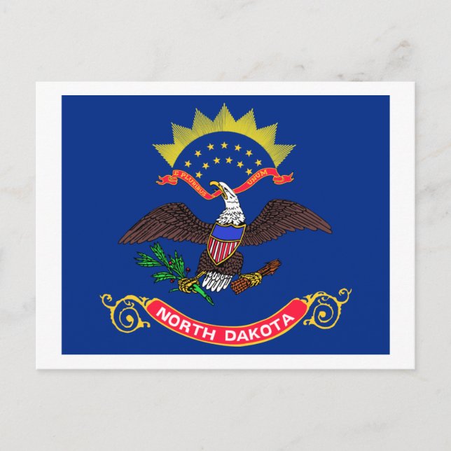 Carte Postale Drapeau de l'État du Dakota du Nord (Devant)