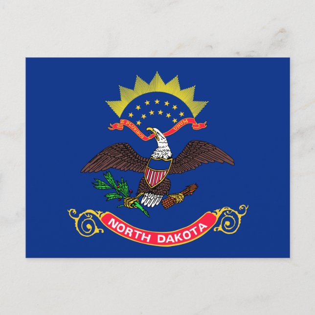 Carte Postale Drapeau de l'État du Dakota du Nord (Dakota du Nor (Devant)