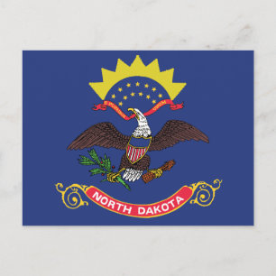 Carte Postale Drapeau de l'État du Dakota du Nord Peace Garden E