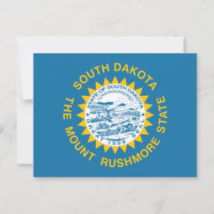 Carte Postale Drapeau de l'État du Dakota du Sud Rayons Dorés So