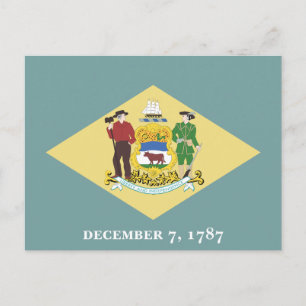 Carte Postale Drapeau de l'État du Delaware Le Premier État Blas