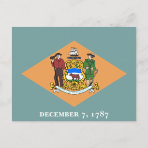 Carte Postale Drapeau de l'État du Delaware, The Diamond US Stat