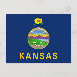 Carte Postale Drapeau de l'État du Kansas
