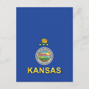 Carte Postale Drapeau de l'État du Kansas