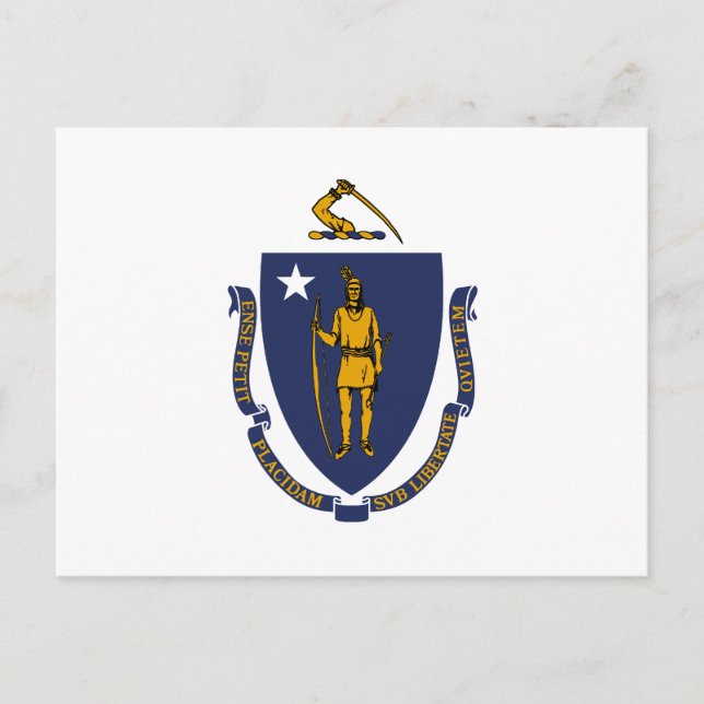 Carte Postale Drapeau de l'État du Massachusetts (Devant)