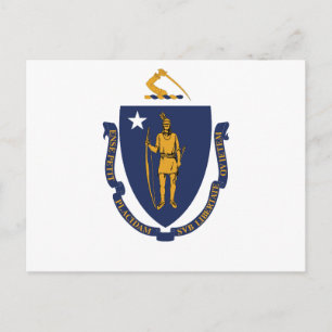 Carte Postale Drapeau de l'État du Massachusetts Bay State Indie