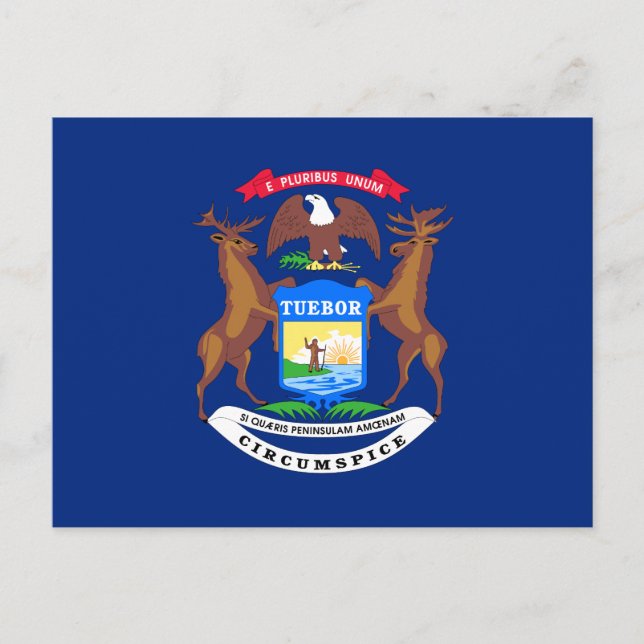 Carte Postale Drapeau de l'État du Michigan (Devant)