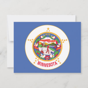 Carte Postale Drapeau de l'État du Minnesota Terre des 10000 Lac