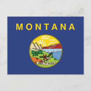 Carte Postale Drapeau de l'État du Montana Big Sky Country Oro Y