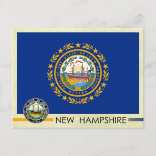 Carte Postale Drapeau de l'État du New Hampshire et sceau