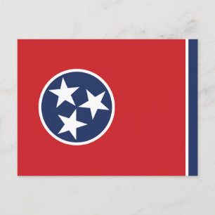 Carte Postale Drapeau de l'État du Tennessee Trois Étoiles Cercl