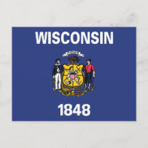Drapeau de l'État du Wisconsin Marin Mineur Charru