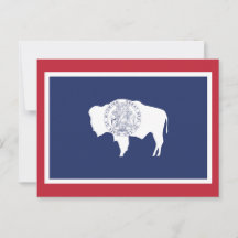 Drapeau de l'État du Wyoming Bison Bordure Rouge