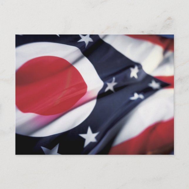 CARTE POSTALE DRAPEAU DE L'ÉTAT OHIO (Devant)
