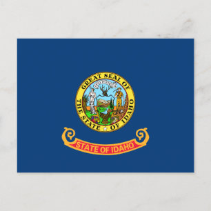 Carte Postale Drapeau de l'Idaho : Etat de Gem, Amérique Montagn