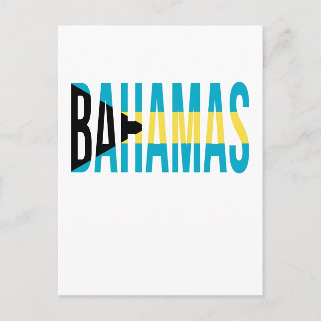 Carte Postale Drapeau de l'île de vacances des Bahamas (Devant)