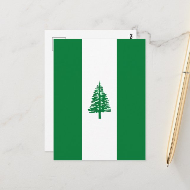 Carte Postale Drapeau de l'île Norfolk (Devant/Arrière en situation)