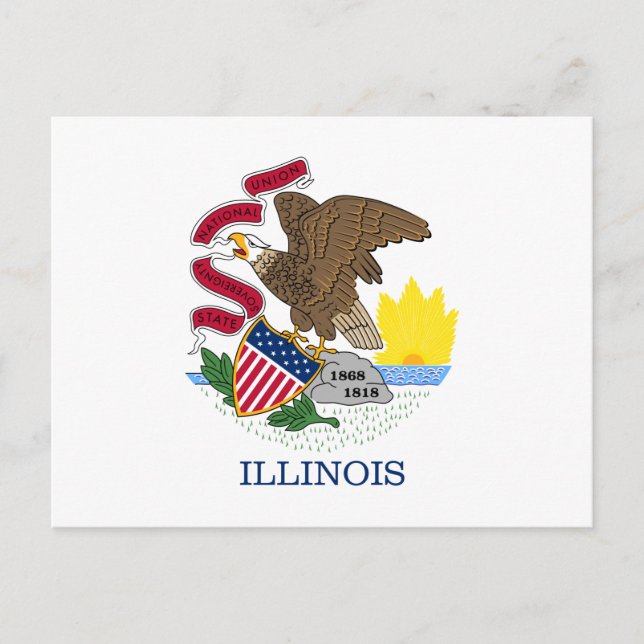 Carte Postale Drapeau de l'Illinois (Devant)