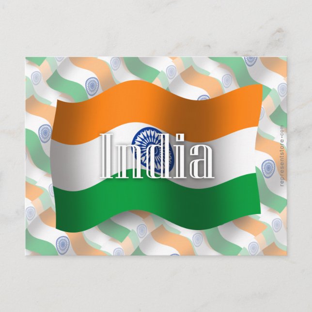 Carte Postale Drapeau de l'Inde (Devant)